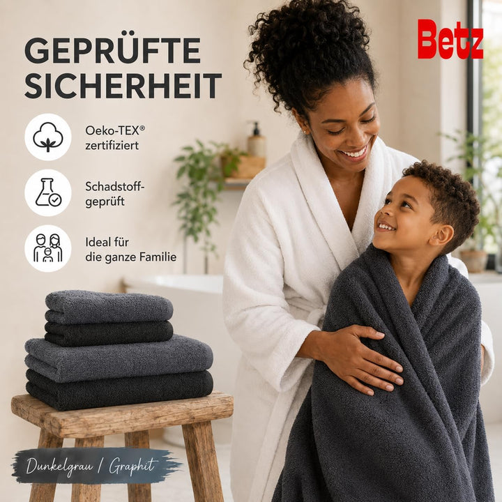 Betz 12 TLG. Handtuch Set Berlin 100% Baumwolle 2 Liegetücher 4 Handtücher 2 Gästetücher 2 Seiflappe