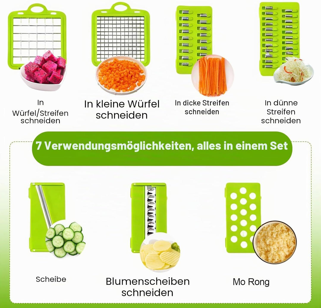 16-in-1 Gemüse Schneider, Gemüseschneider Mandoline Gemüsehobel – Multifunktionaler Küchenzerkleiner