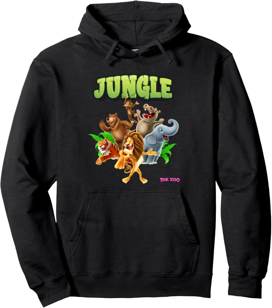 Lustige Dschungel-Animation Kawaii Zoo Tiere Grafikdesign Pullover Hoodie