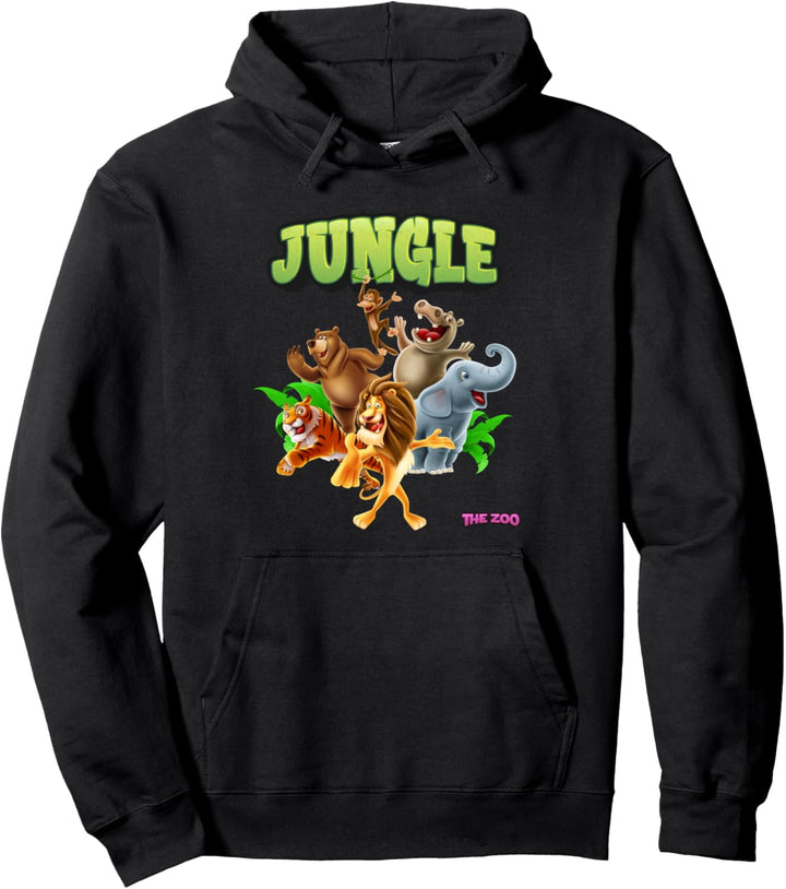 Lustige Dschungel-Animation Kawaii Zoo Tiere Grafikdesign Pullover Hoodie