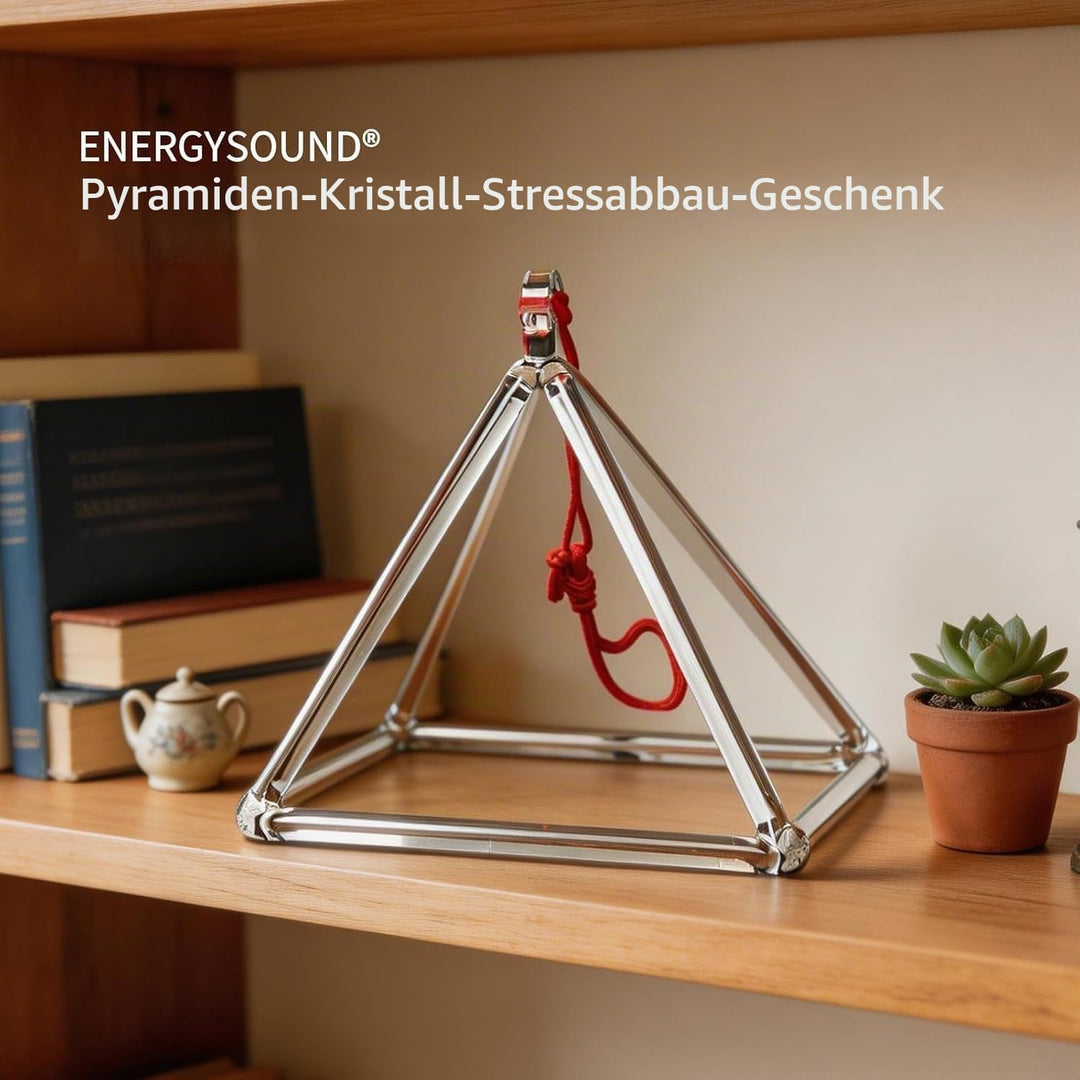 ENERGYSOUND Klangpyramide aus Quarzkristall, 20 cm, Klangschale aus Kristall, Klangheilung und Yoga-