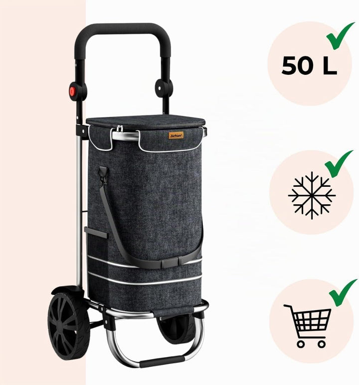 Einkaufstrolley Easy, 50 l (Schwarz), Schwarz