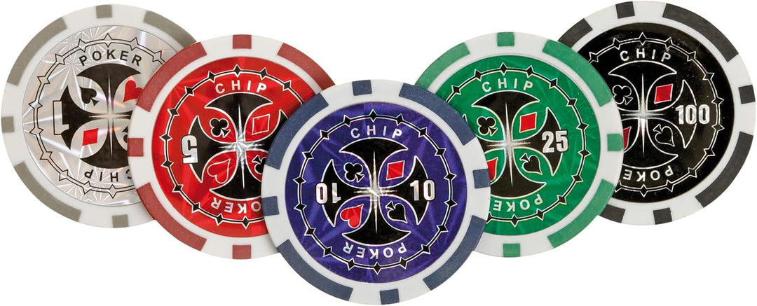Philos 3757 - Pokerkoffer, Aluminiumkoffer, 300 Casino-Pokerchips (11,5g)