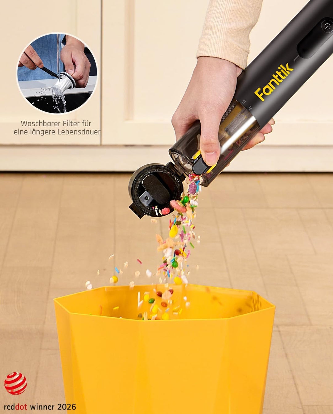 Fanttik Slim V10 Apex Kabelloser 4-in-1 Auto &amp; Mini-Handstaubsauger mit 19000 Pa Saugkraft, Smarter