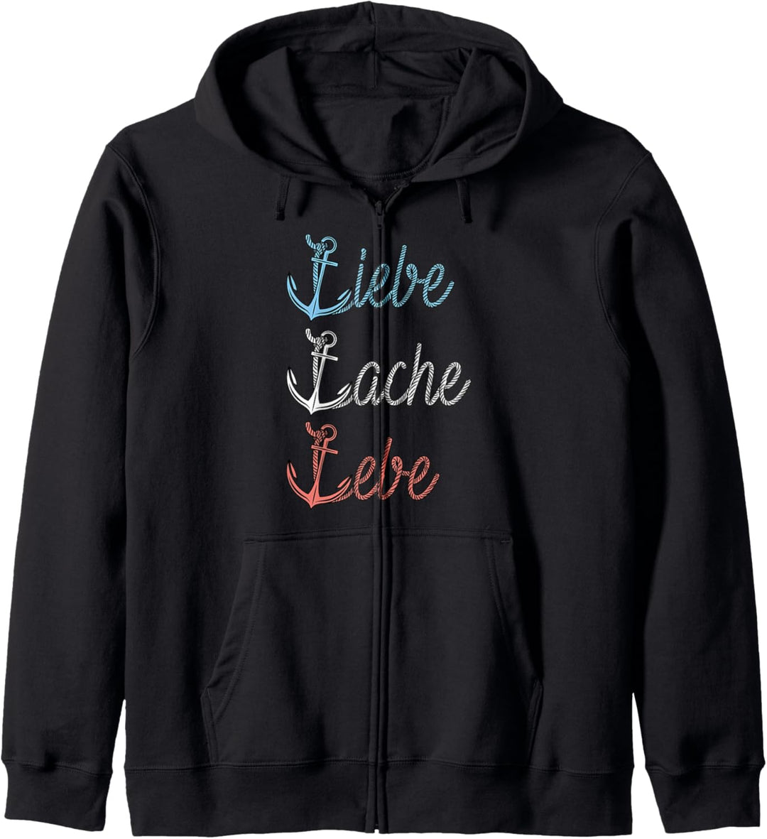 Liebe Lache Lebe Moin Moin Möwe Anker Norddeutschland Kapuzenjacke