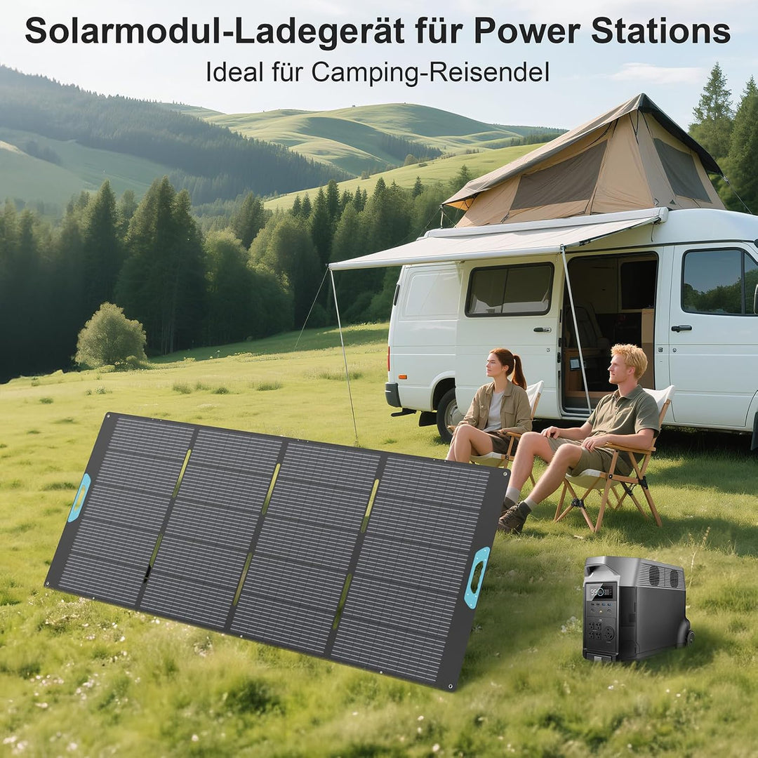 400W Faltbares Solarpanel Monokristallin mit integriertem Ständer, 23,5% Wirkungsgrad, IP67 wasserdi