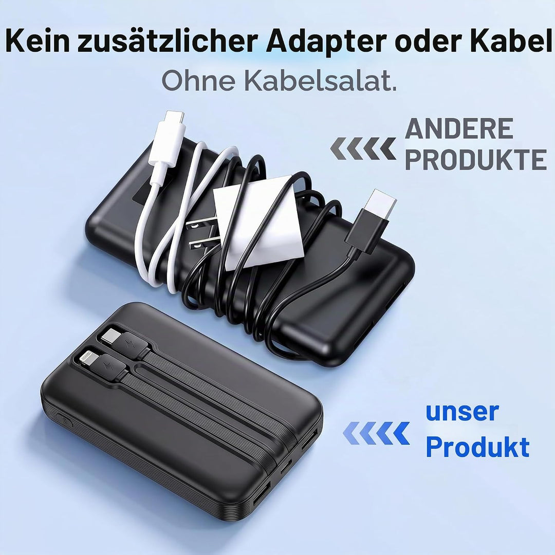 Power Bank 20000mah PD22.5W Schnellladefunktion Powerbank Externe Handyakkus Mini Powerbank mit Kabe