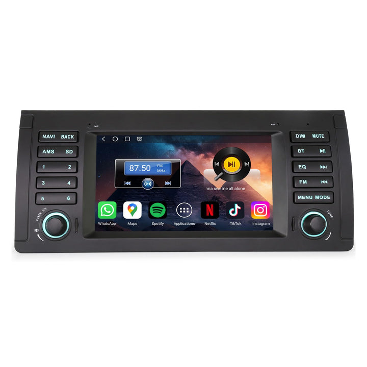 Erisin 7 Zoll Snapdragon 8-Kern 4GB+64GB Android 14 Autoradio Bluetooth mit GPS Navigation für BMW X