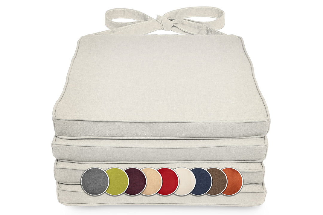 sunnypillow 4er Set Stuhlkissen 40 x 45 x 5cm | Polsterauflage Auflage für Stühle/Rattanstühle | Stu