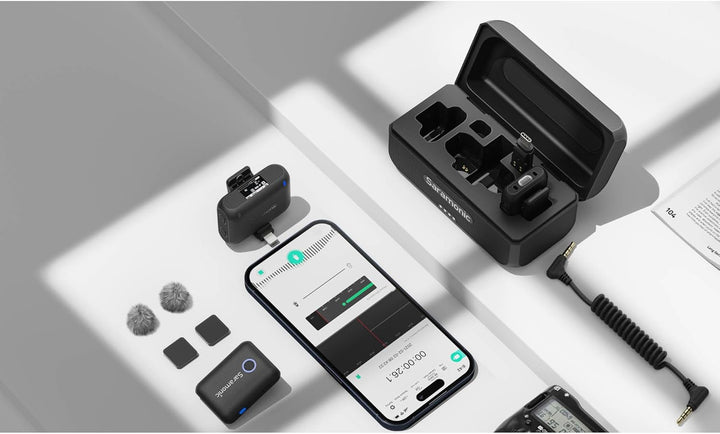 Saramonic Blink 500+ B2 Kabelloses Mikrofonsystem für 2 Personen mit Gerätehalterung, Empfänger, 3,5
