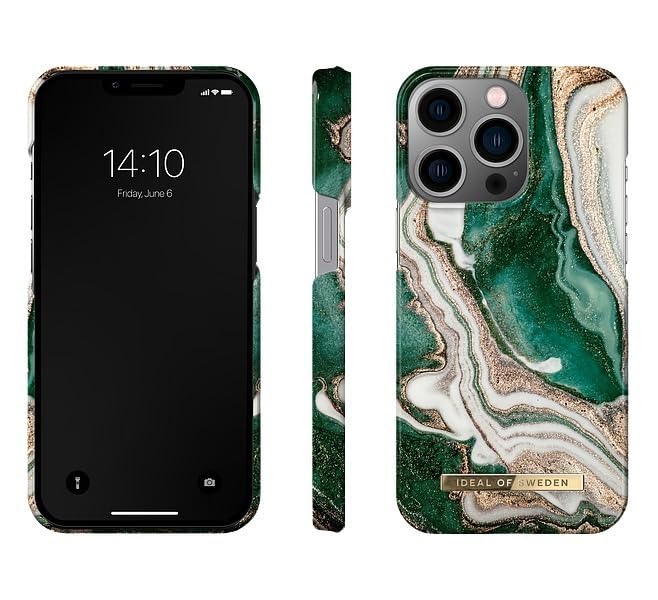 IDEAL OF SWEDEN iPhone 13 PRO Fashion Case Golden Jade Marble
