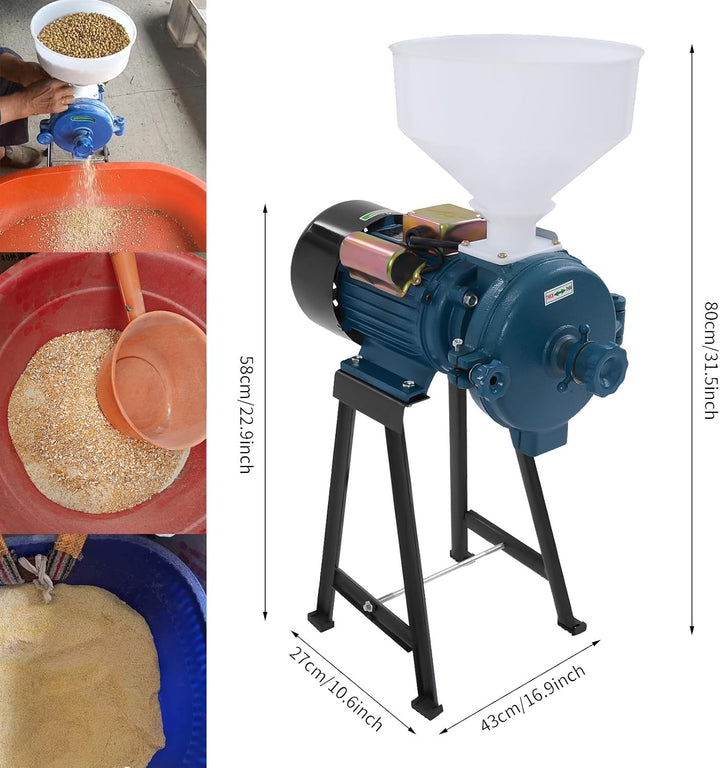 Elektrisch Getreidemühle Kornmühle mit Trichter Schrotmühle Zerkleinerer Grain Mill Kommerzielle ele
