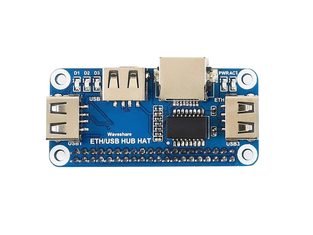 Waveshare Ethernet/USB HUB Module, Compatible with Raspberry Pi, with One RJ45 Ethernet Port and 3 U