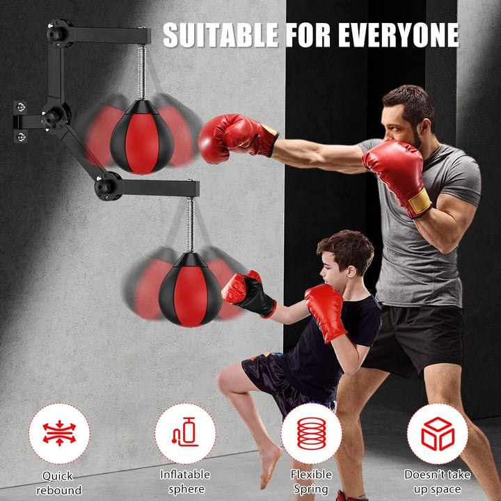 Punchingball Tisch, Boxbirne für Wandmontage, Boxball mit Aufhängung, Boxsack Hängend Punching Bag m
