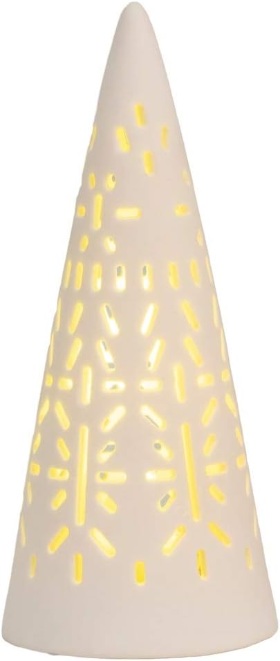 Räder Living Mini LED Lichttanne aus Porzellan mit Lochmuster in der Farbe Weiss, Masse: 9,5 cm x 4