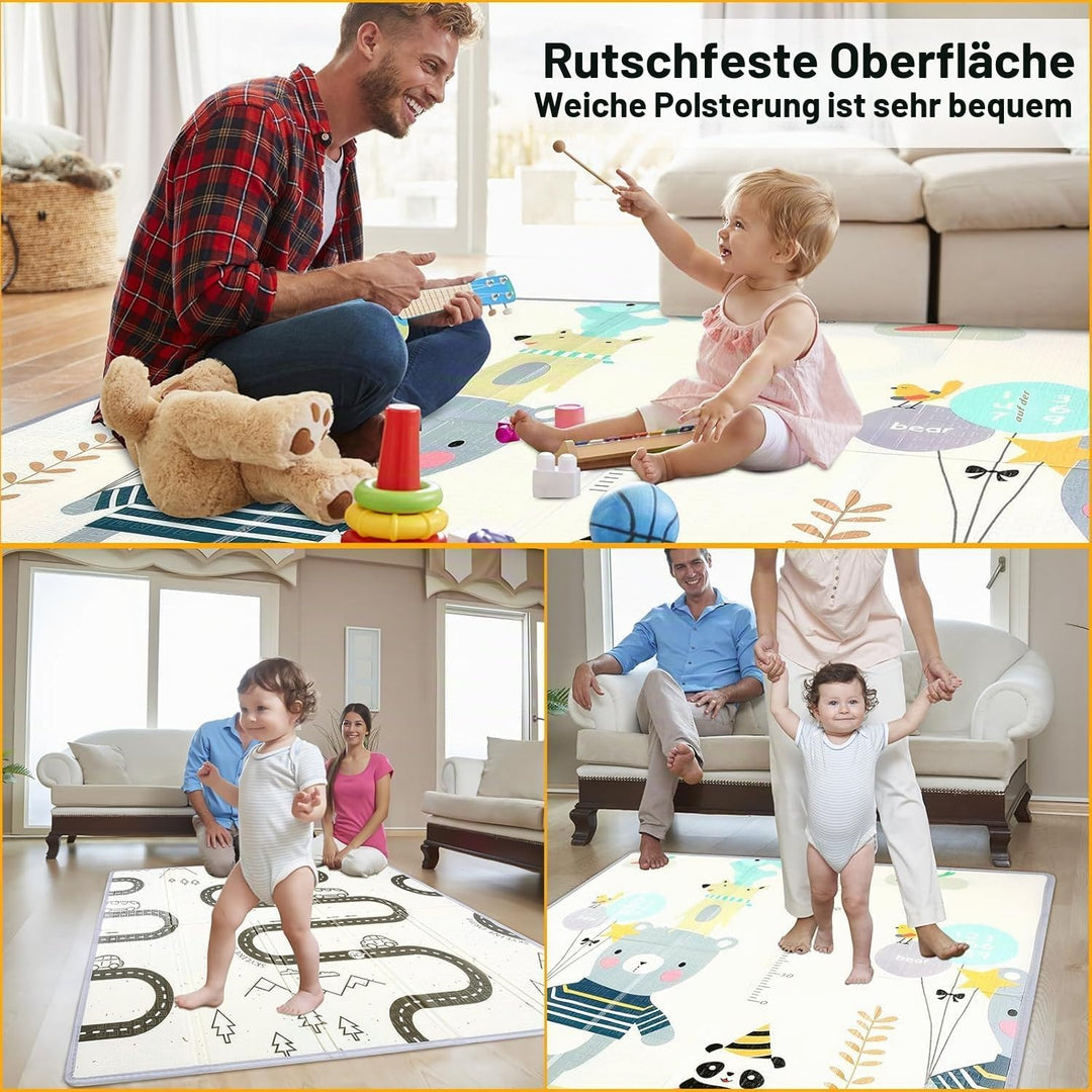 Krabbelmatte Baby Faltbar Spielmatte Baby Faltbar Kindermatte Doppelseitig XPE Matte, Wasserdicht ru