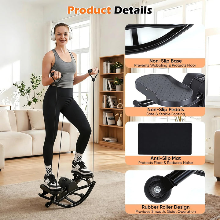 Exercise Stair Stepper für Zuhause,U-förmiger Mit einem Stromkabel kann es für Bein-/Arm-/Gesässmusk