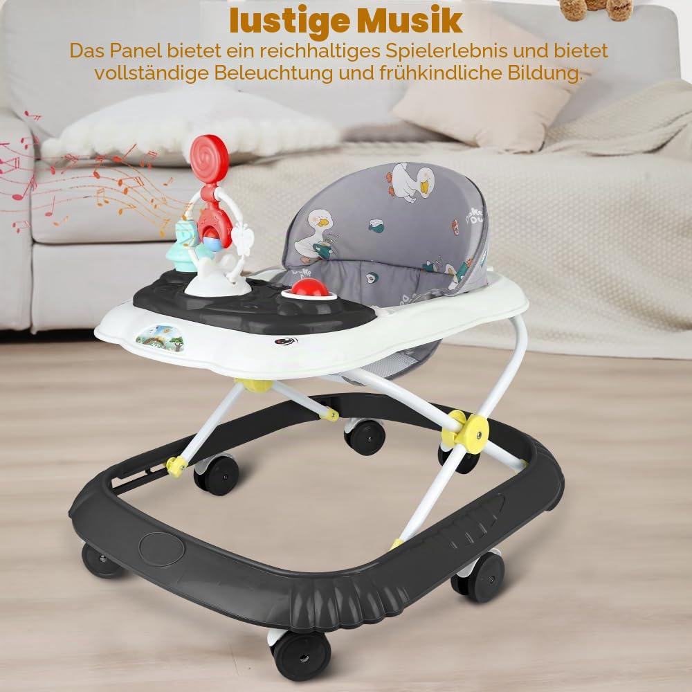 Lauflernhilfe für Babys, Jungen, Mädchen, mitwachsend, 5-in-1, faltbar, 4 verstellbare Höhen, Lichte