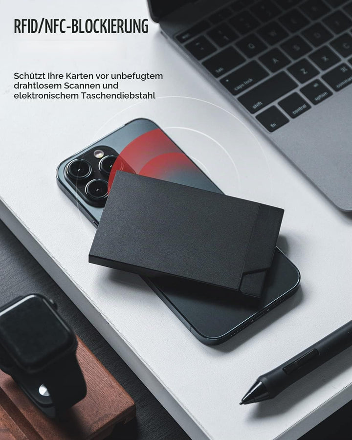 VULKIT Kartenetui Herren Metall Pop Up Kreditkartenetui Damen RFID Blocker Kartenhülle Slim Geldbörs