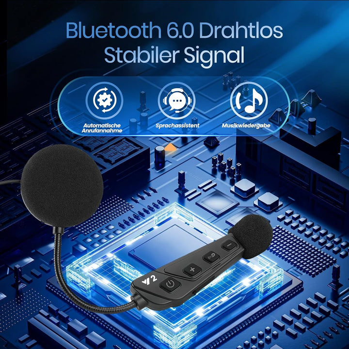 Motorradhelm Bluetooth Headset, Motorrad Headset für Radfahren Skifahren