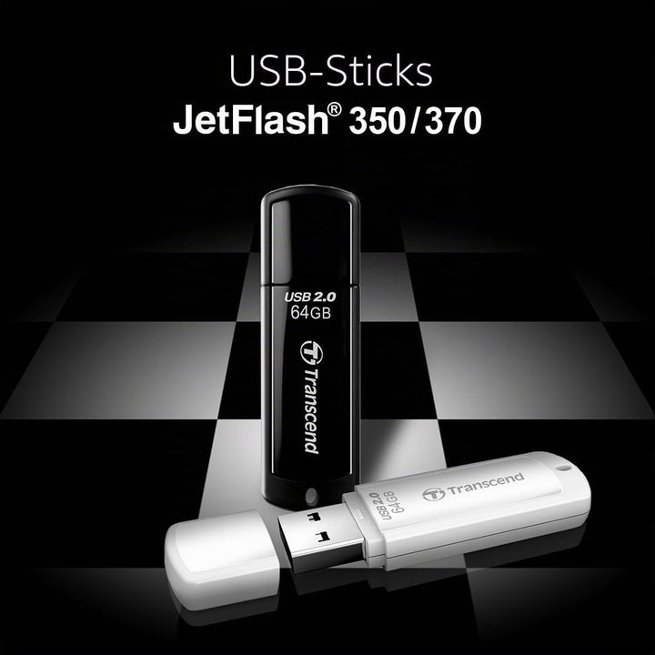 Transcend 8GB JetFlash 350 USB 2.0 Speicherstick, Schwarz Schwarz 8GB, Schwarz 8GB