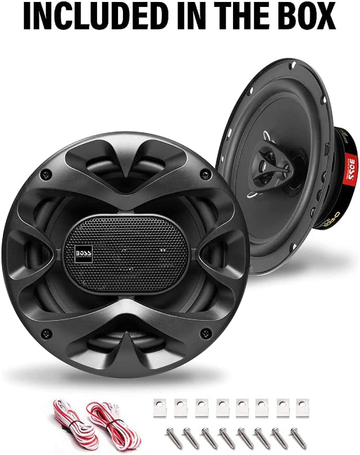 KIT Set FÜR BOSS Audio Systems CH6530B 2 Koaxiallautsprecher 3-Wege 16,5 cm 6,5" 150 Watt RMS 300 Wa