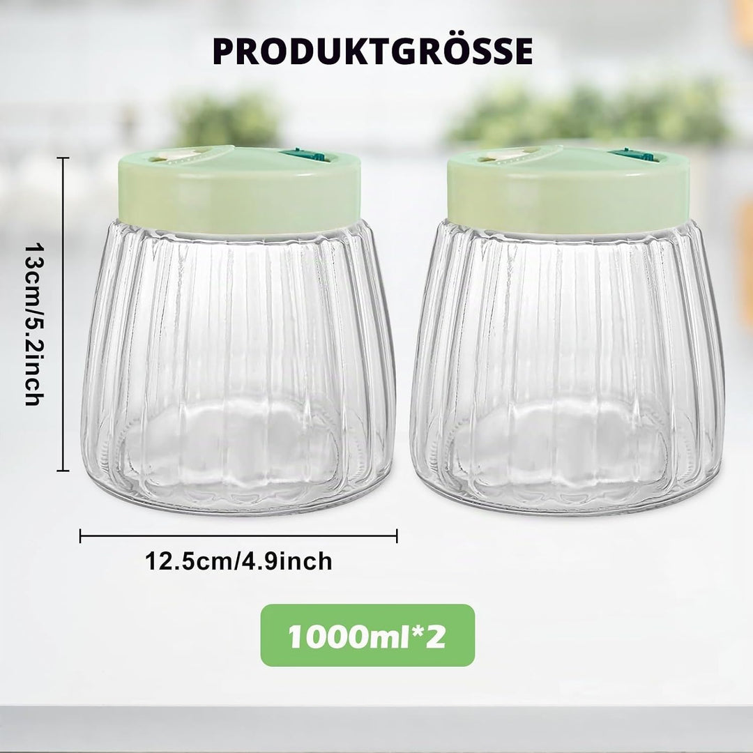 2 Stück Fermentierglas Mit Gärventil 1000ml, Gärglas Mit Luftauslassventil, Fermentation Jar Ferment