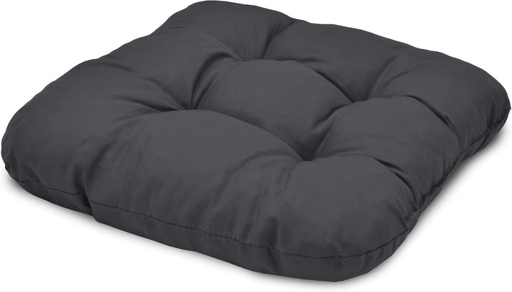 Beautissu 4er Set Sitzkissen 40x40 cm Lisa Anthrazit - weiche Indoor &amp; Outdoor Kissen mit 8cm Schaum