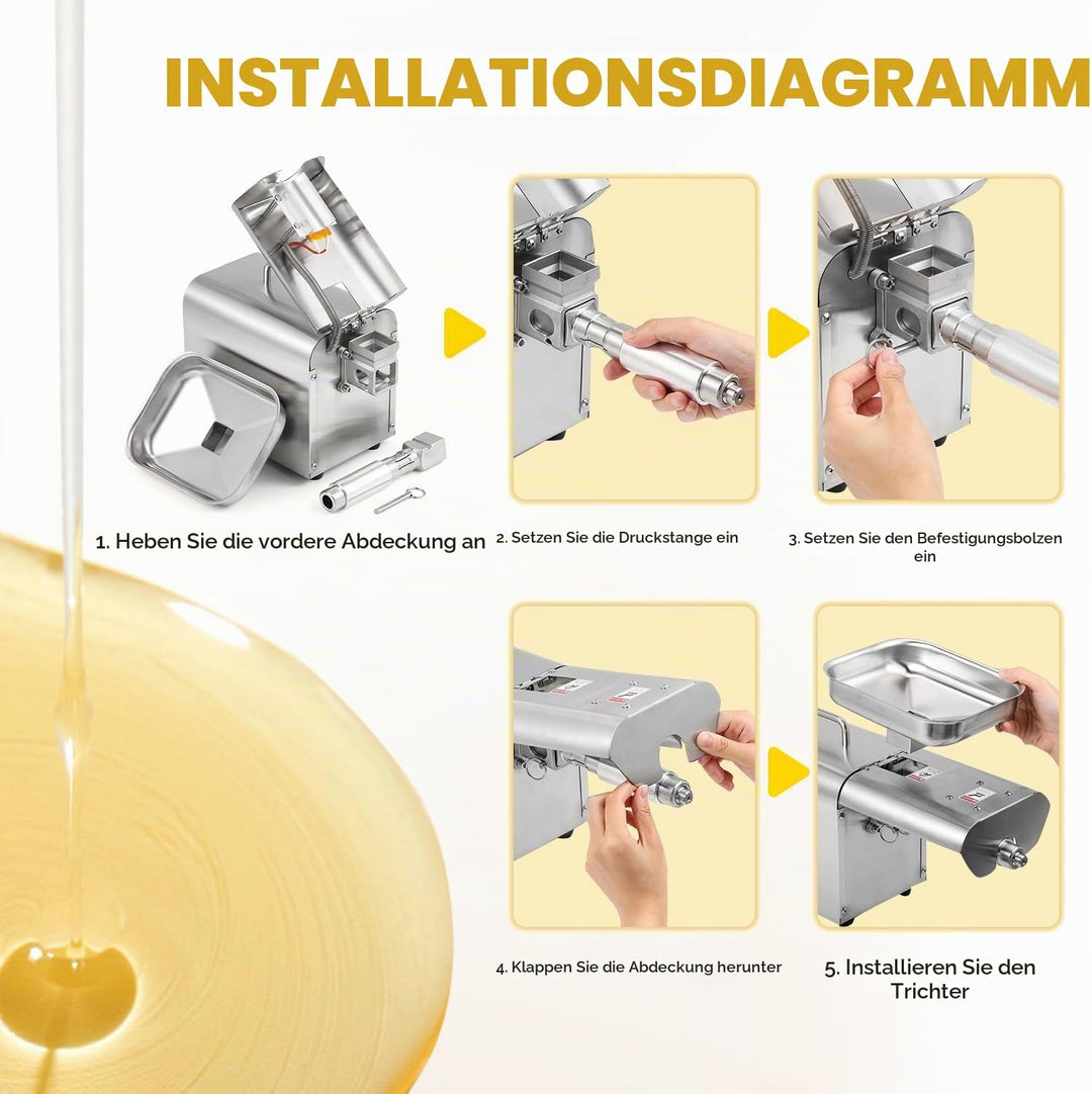 CGOLDENWALL Ölpresse Maschine Elektrische 1000W für Erdnüsse/Sesam/Walnüsse