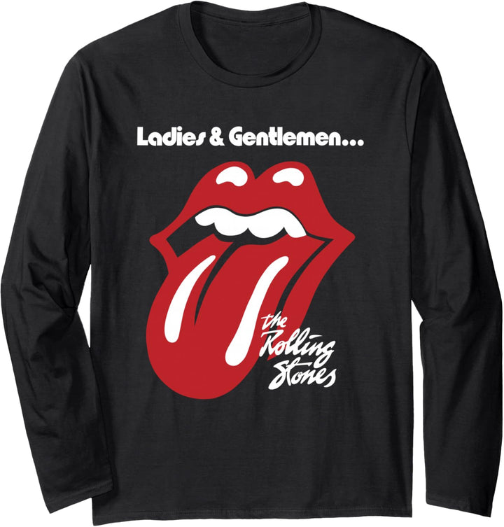 Offizielles Rolling Stones Damen &amp; Herren Schwarz Langarmshirt
