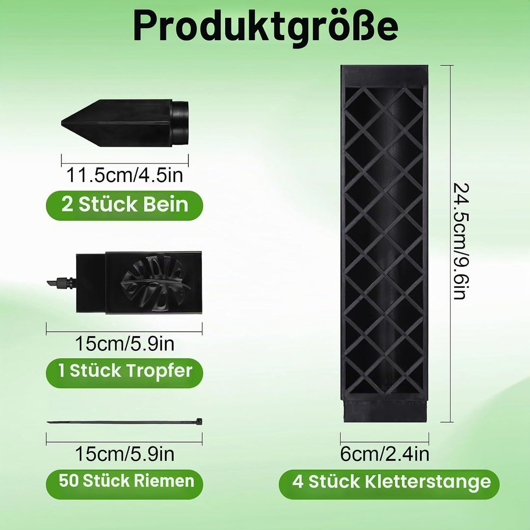 4 Pcs Moosstäbe für Monstera, Erweiterbare Pflanzenstütze, Moss Pole
