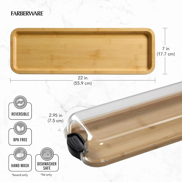 Käsebrett, rechteckiger Snackteller aus Holz, Serviertablett mit Deckel, Charcuterieplatte, Snackhal