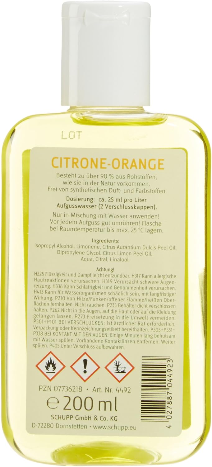 Schupp Sauna- und Dampfbad-Essenz Citrone-Orange, 200ml