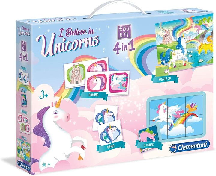 Clementoni - 18035 - Edukit 4 in 1 - Einhörner, Einhörner