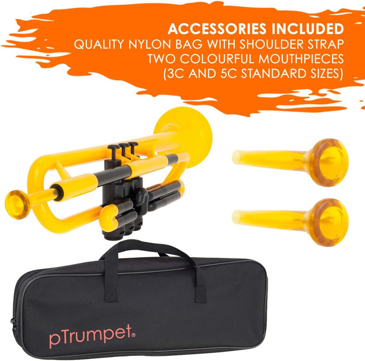 pTrumpet 700627 Trompete mit Tasche und Mundstück gelb, gelb