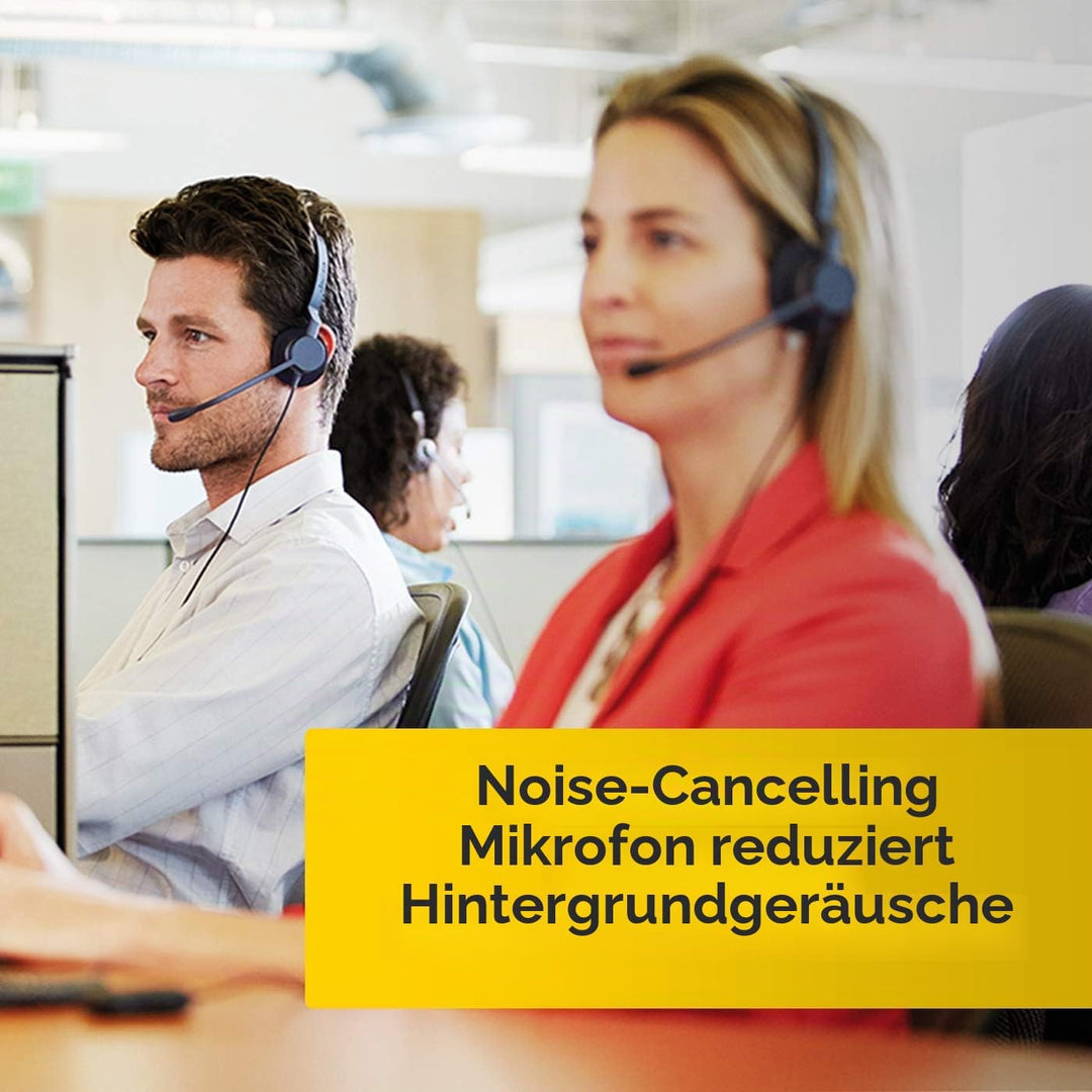 Jabra Biz 2300 USB-A MS On-Ear Stereo Headset - Skype for Business zertifizierte Kabel-Kopfhörer mit