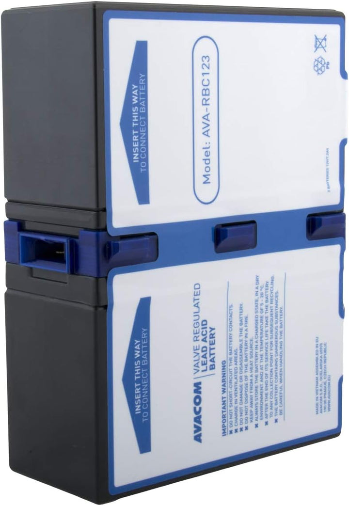 AVACOM Ava-RBC123 Ersatzbatterie für APC: RBC123. Akku für USV - Besteht aus dem Long Brand Premium-