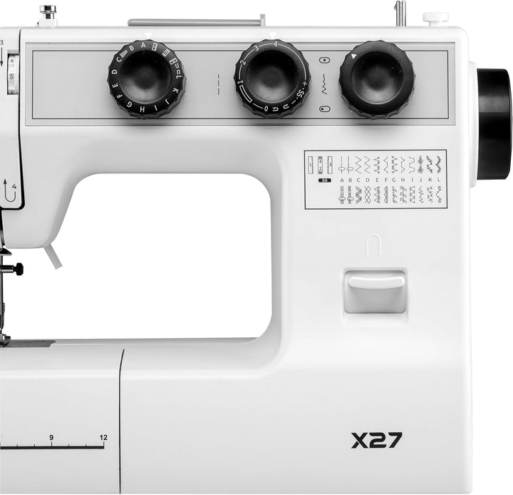 ROLD X27 Mechanische Nähmaschine mit Servomotor – 25 Stichprogramme, Automatischer Nadeleinfädler, L