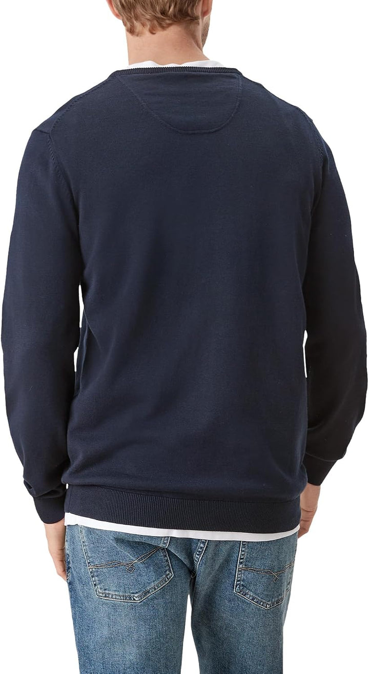 s.Oliver Herren Pullover mit Logo-Stickerei L Blau(5978), L Blau(5978)