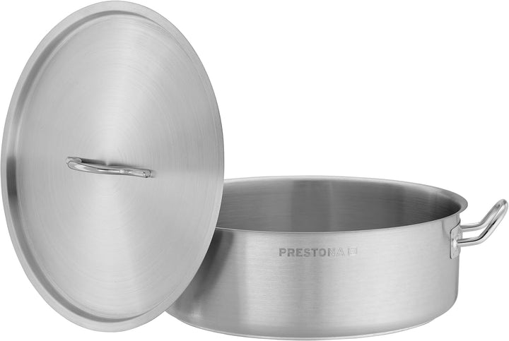 TECHNICA PRESTONA Topf Induktion 8,8 l – Kochtopf aus Edelstahl ⌀320 mm mit Deckel – Dreischichtbode