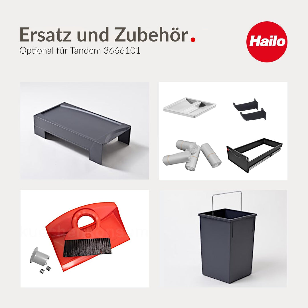 Hailo Terzett Küchen-Abfalleimer, Plastik, Grau, One