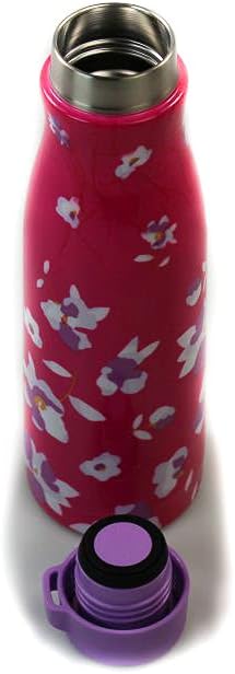 Tupperware Thermoflasche Fashion Flask 410 ml pink Blumenmuster