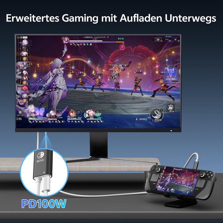 Switch 2 Dock, Tragbare Docking Station für Nintendo Switch 2/1/OLED, USB C auf HDMI Kabel Adapter m