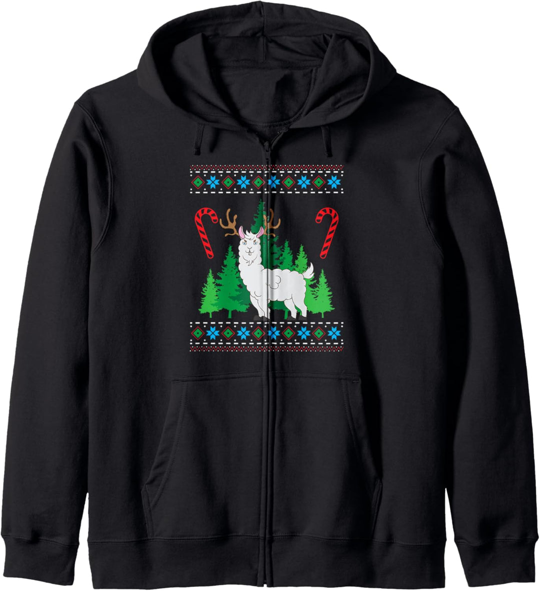 Lama mit Geweih hässliche Weihnachten Kapuzenjacke