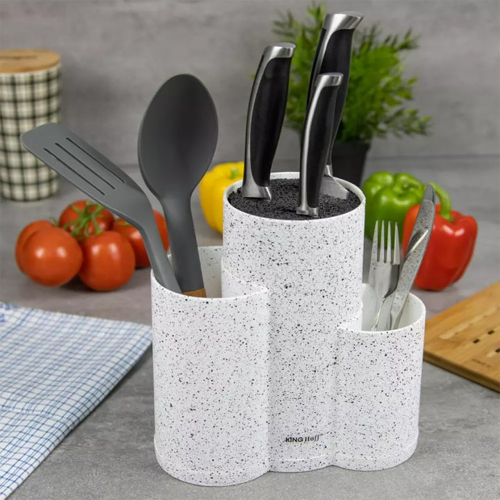 3 in 1 Universeller Messerständer KINGHOFF Weiss, Weiss