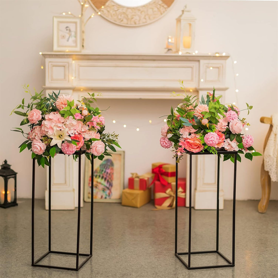 Sziqiqi 60cm Schwarz Vase mit Platte Hochzeit Mittelstücke für Tischdekoration – 2 Stück Hoch Vase G