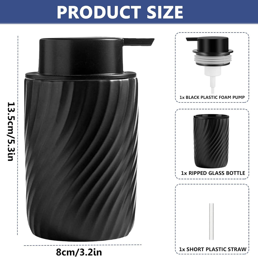 Soap Dispenser, 340 ml Ceramic Soap Dispenser,Dispenser with Large Pump Head,Refillable Hand Soap Po