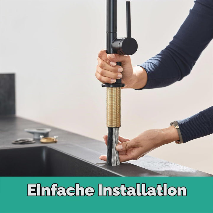 hansgrohe Talis M54 - Niederdruck Armatur Küche mit Brause ausziehbar, Küchenarmatur für Untertisch-