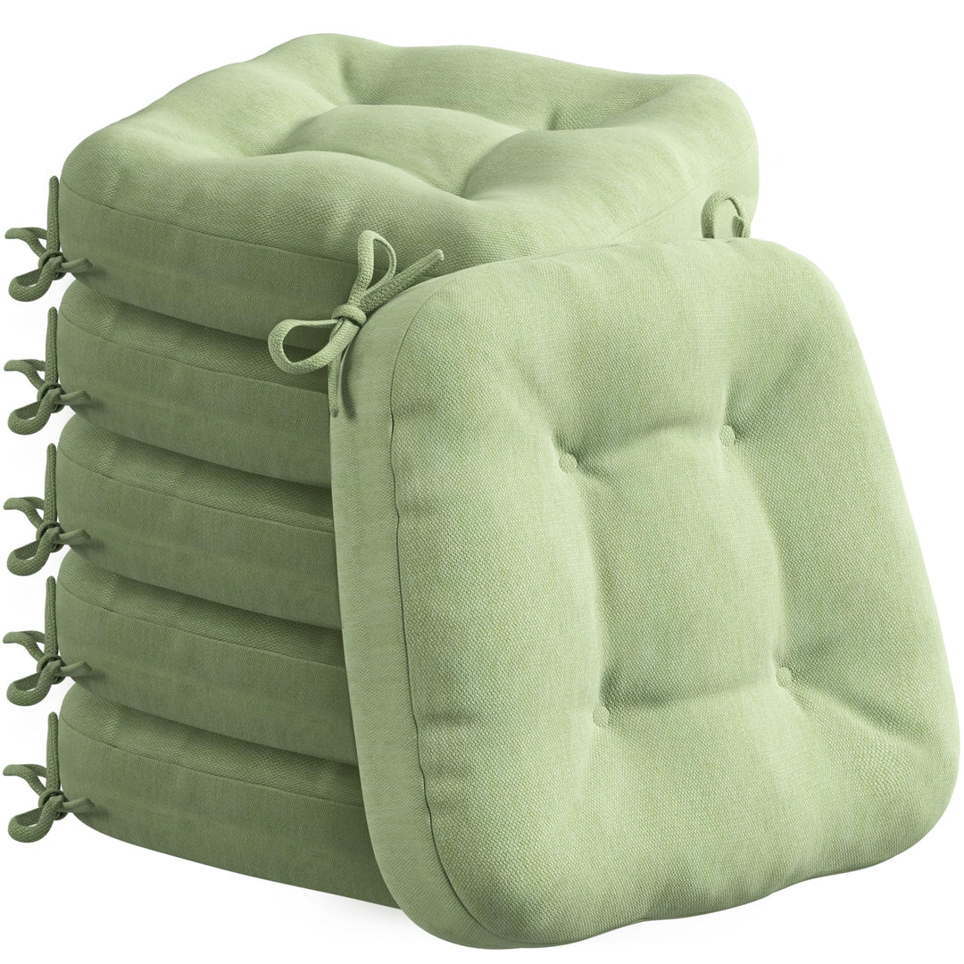 Codi Sitzkissen 40x40×8 cm 6er Set, Extra Dicke, Bequeme Stuhlkissen mit wasserabweisendem Bezug – W