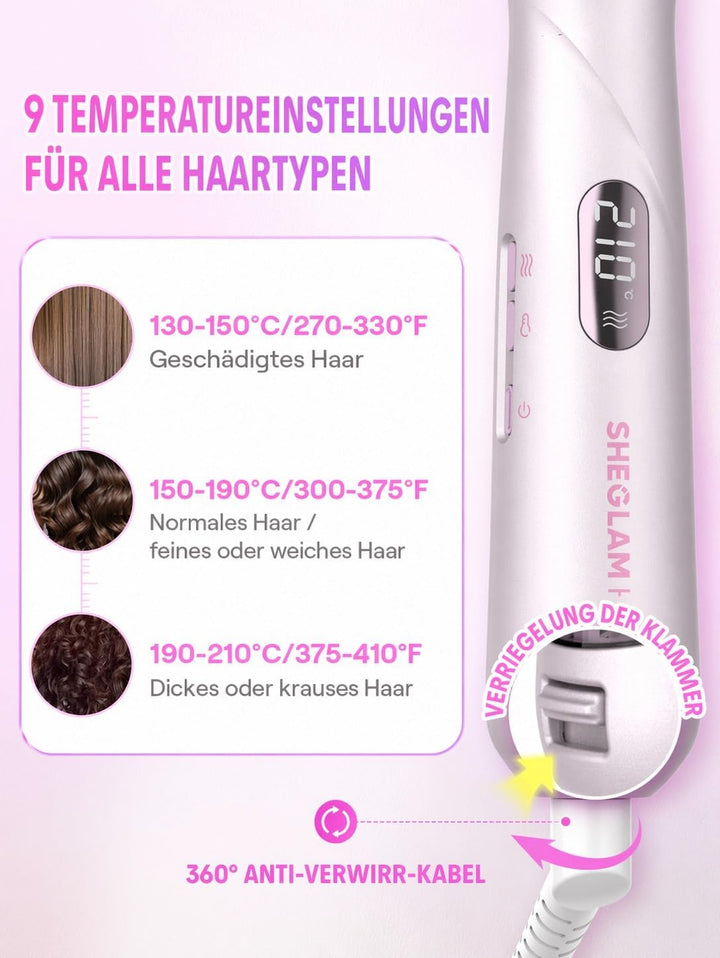 SHEGLAM Dampf-Thermobürste, 4-in-1 Rundbürste 38 mm